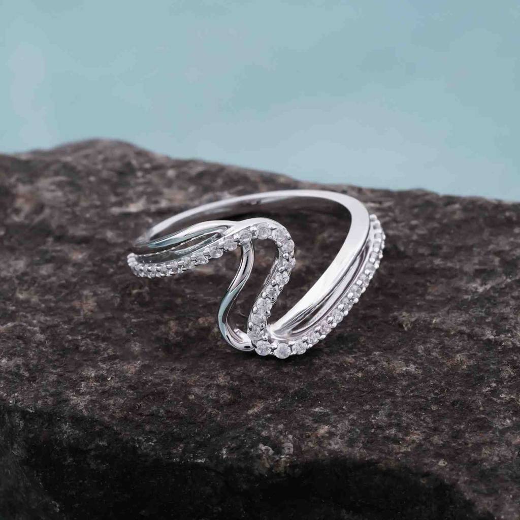 0.50Ct Moissanite Infinity Knot Silver Ring : ZLM10041_10