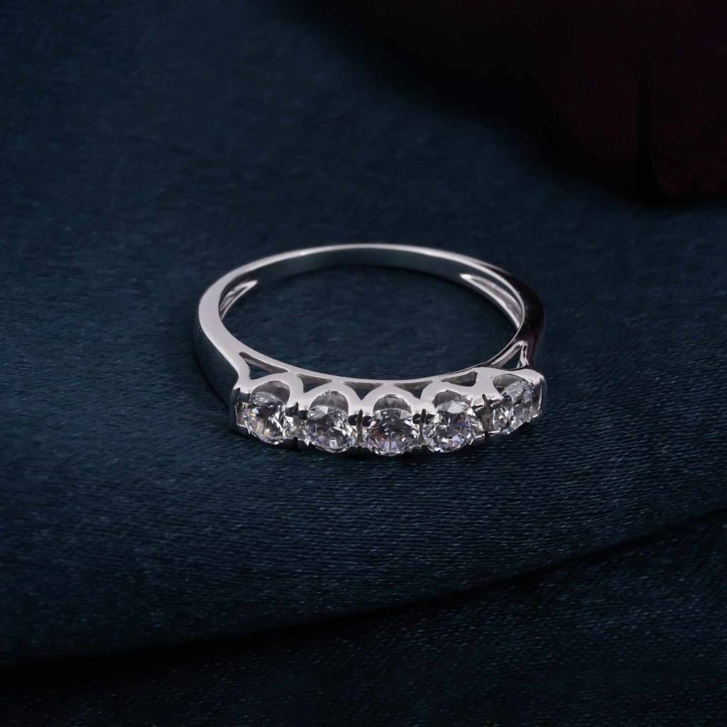 1Ct Silver Moissanite 5 Stone Moissanite Ring : ZLM10029_10