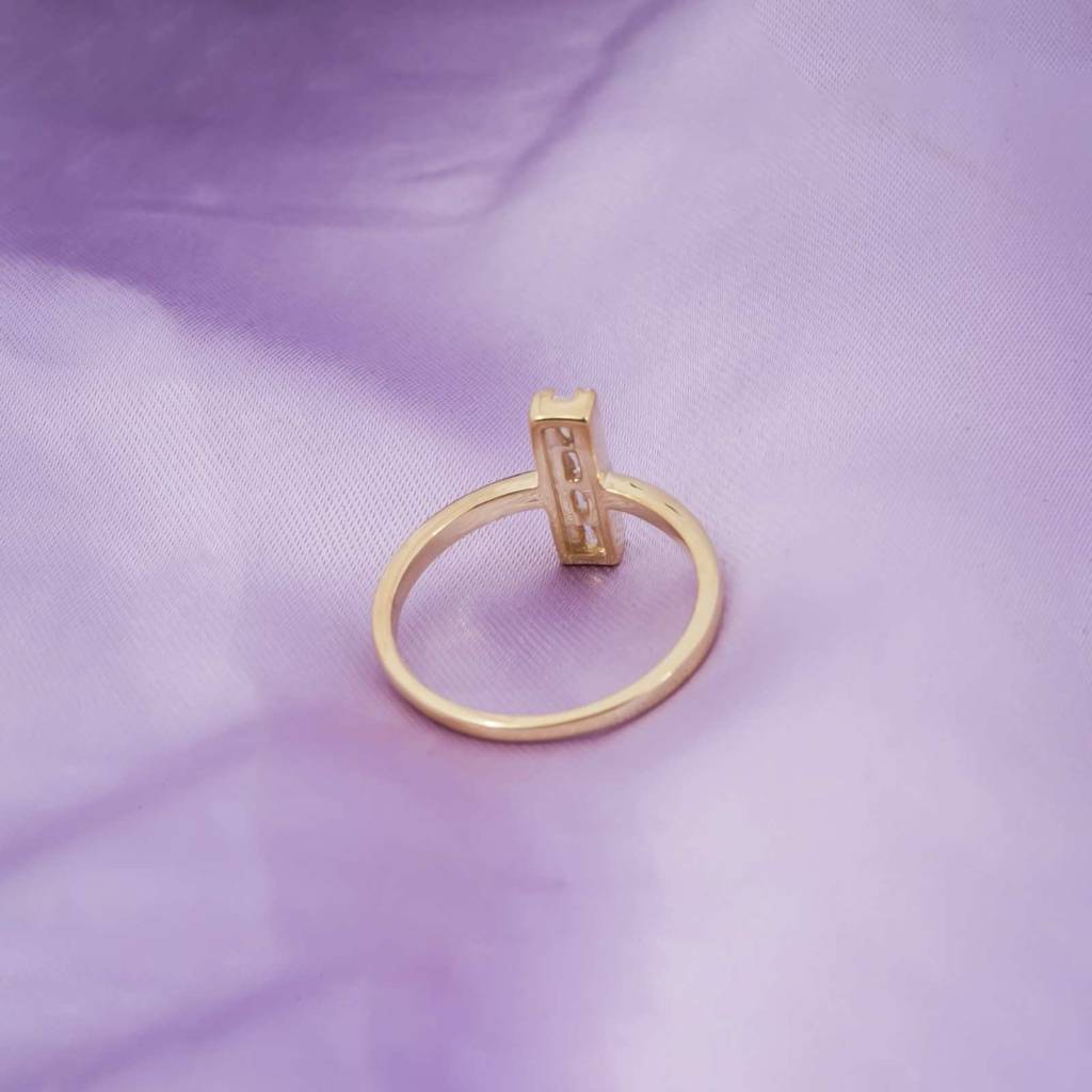 0.50Ct Moissanite Golden Double Bar Moissanite Ring : ZLM10021_10