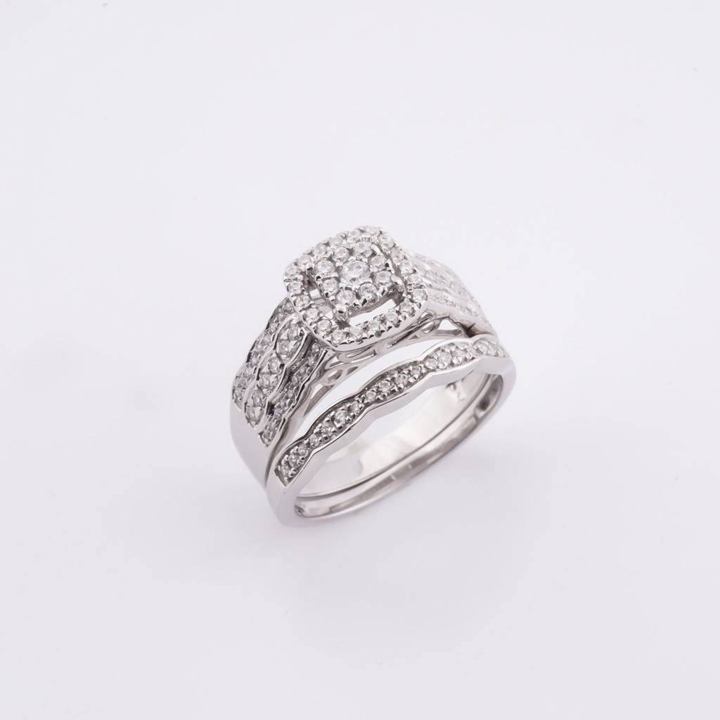 1Ct Round Moissanite Bridal Ring Set : ZLM10010_10