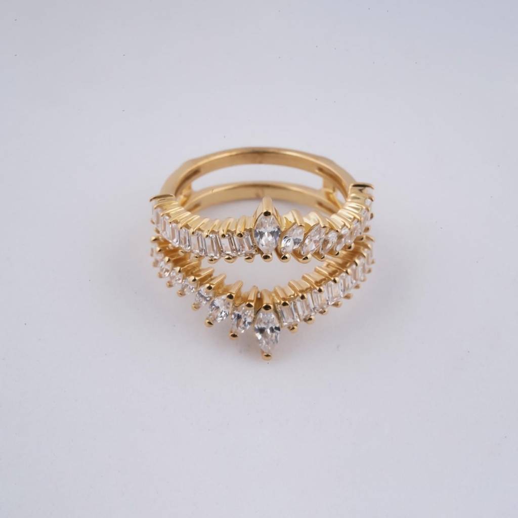 1Ct Marquise Moissanite Stackable Ring With 18K Gold Plating : ZLM10008_10