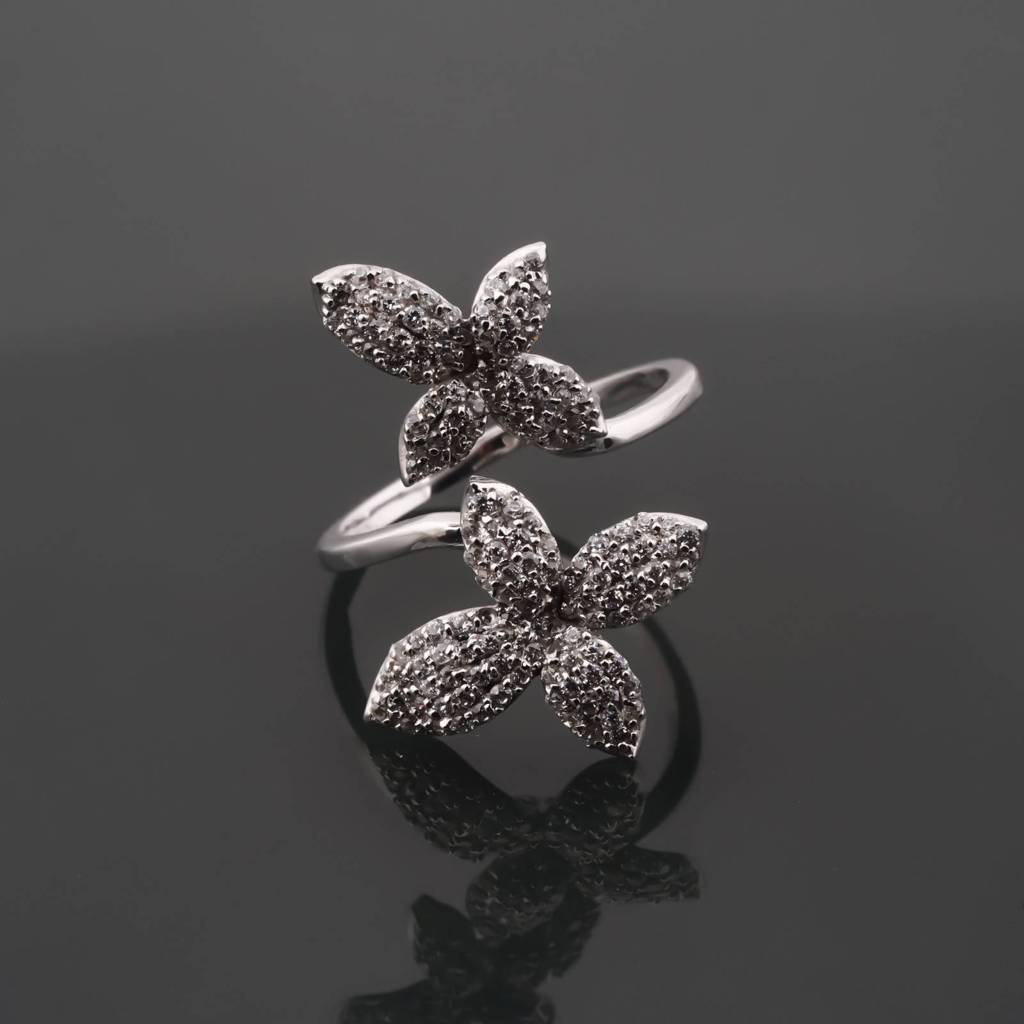 0.75 Ct Round Moissanite Cluster Flower Ring : ZLM10001_10