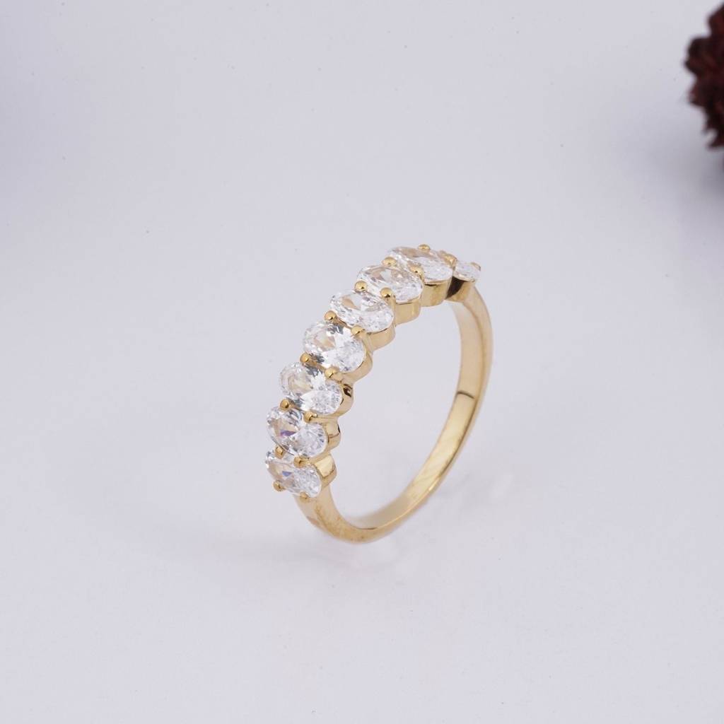 Golden 1.60Ct Moissanite Cocktail Silver Band Style Ring : ZLM10031_10