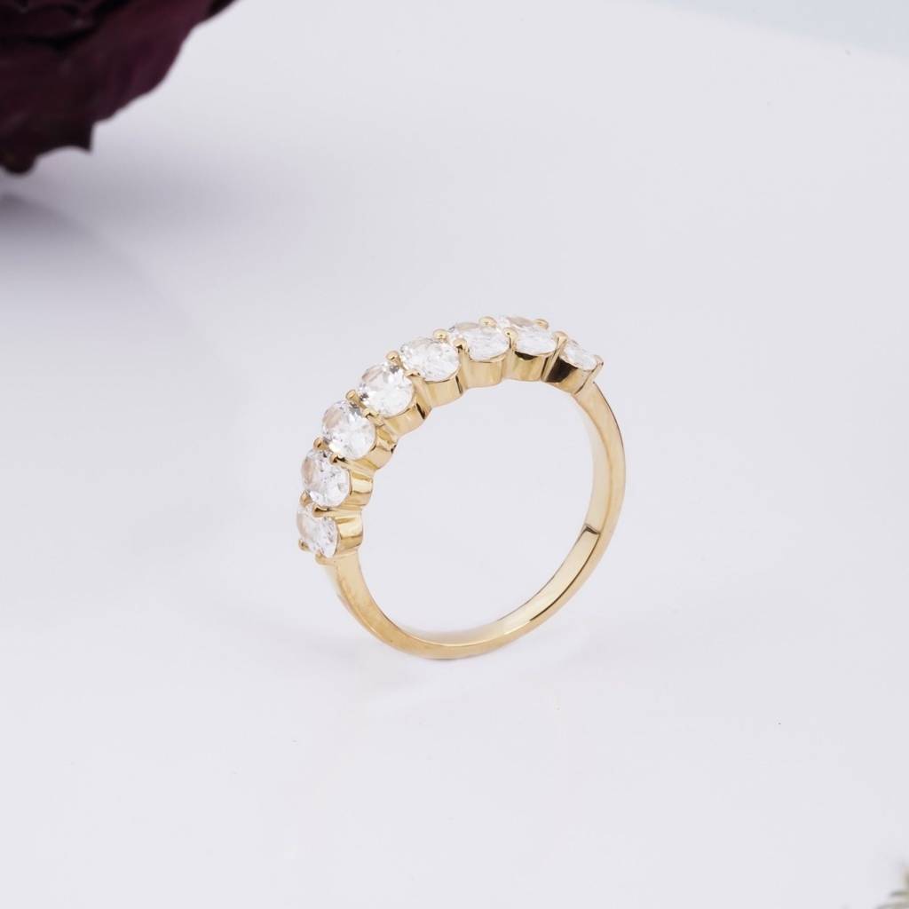 Golden 1.60Ct Moissanite Cocktail Silver Band Style Ring : ZLM10031_10