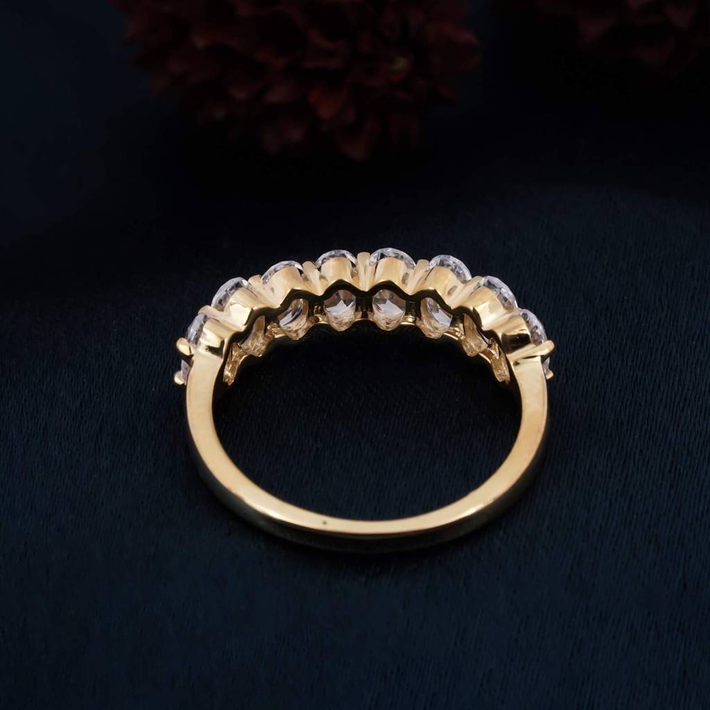 Golden 1.60Ct Moissanite Cocktail Silver Band Style Ring : ZLM10031_10