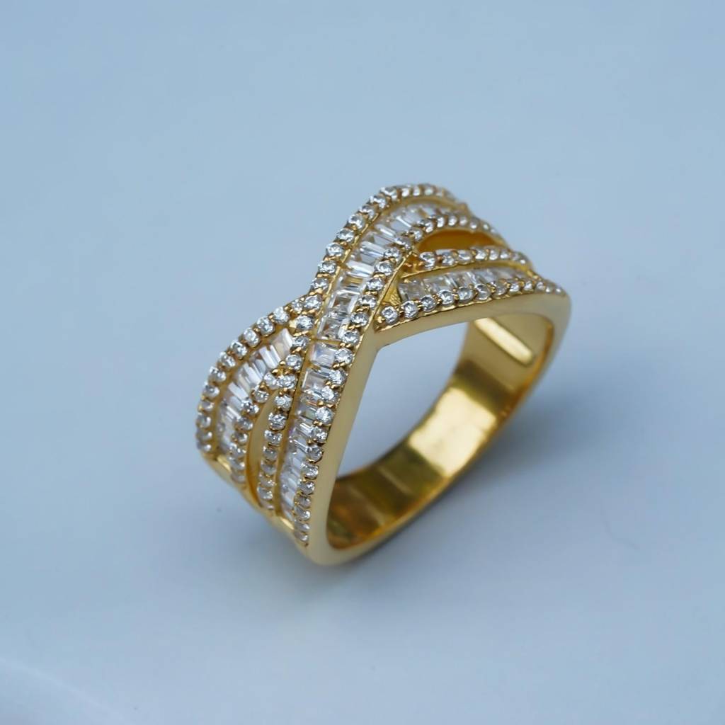 Golden 2Ct Round Moissanite Infinity Statement Ring : ZLM10046_10