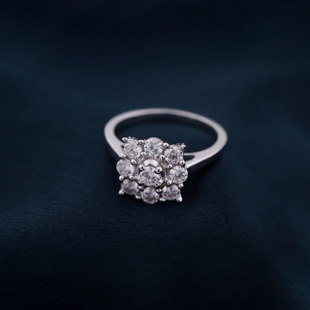 1Ct Round Moissanite Cluster Ring For Her : ZLM10009_10