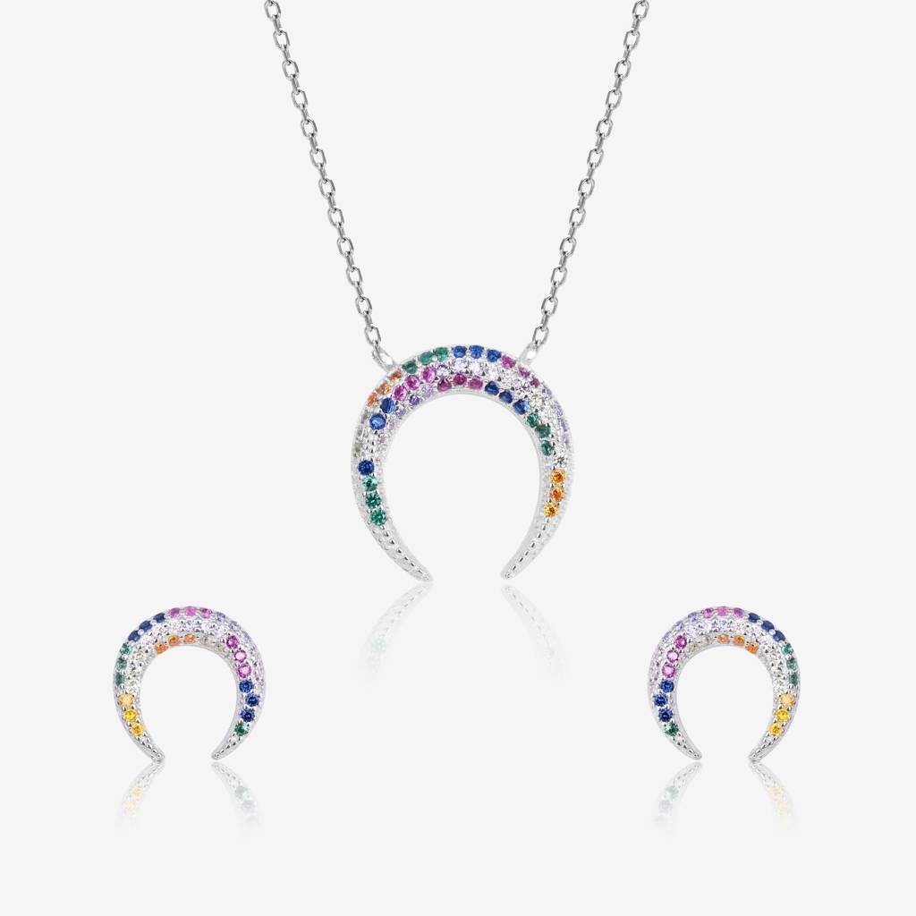 Celestial Harmony Pendant Set With Earrings