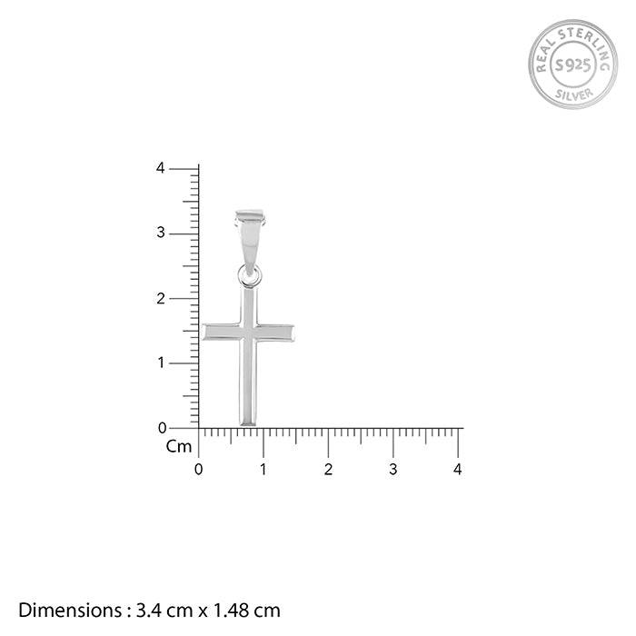 Silver Blessed Holy Cross Pendant With Link Chain : PD01055