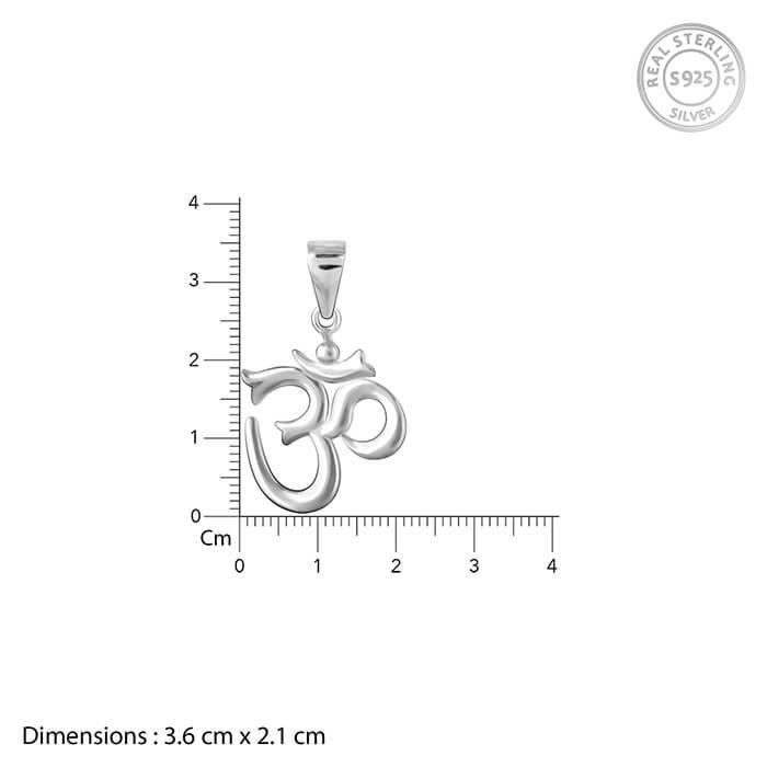 Silver Om Pendant With Link Chain : PD01056