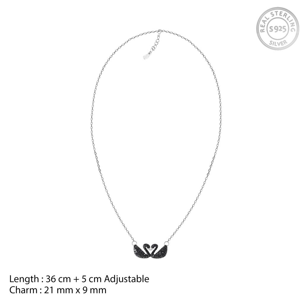 Silver Black Swan Necklace : PD0110