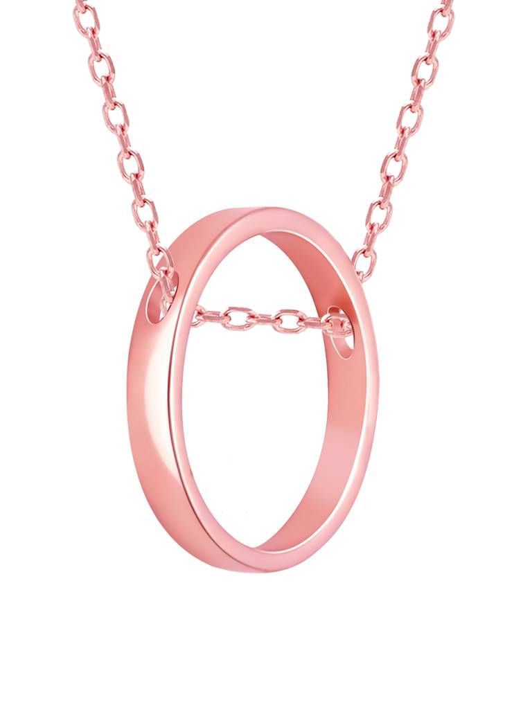 GIVA 925 Sterling Silver Rose Gold Circle Necklace