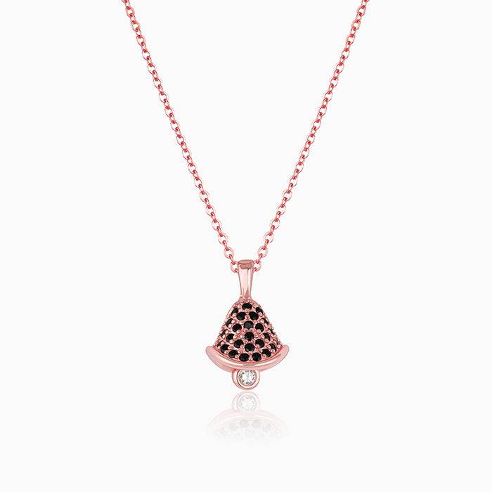 Rose Gold Speckled Bell Pendant : PD01247