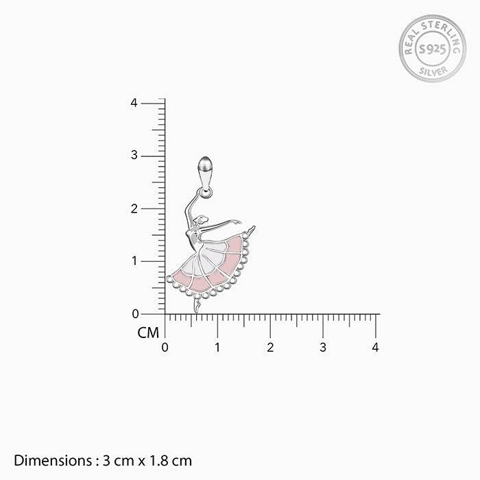 Silver Dancing Ballerina Pendant With Box Chain : PD0125