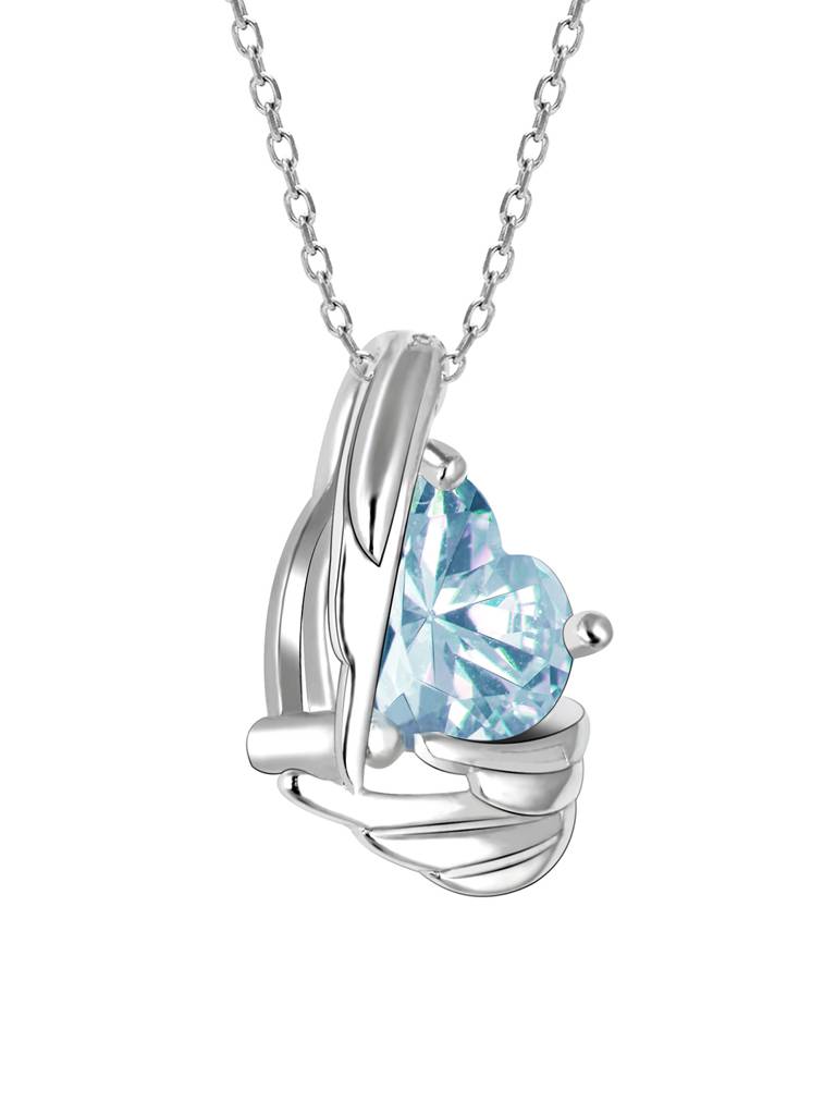 GIVA 925 Sterling Silver Blue Angel Wings of Protection Necklace