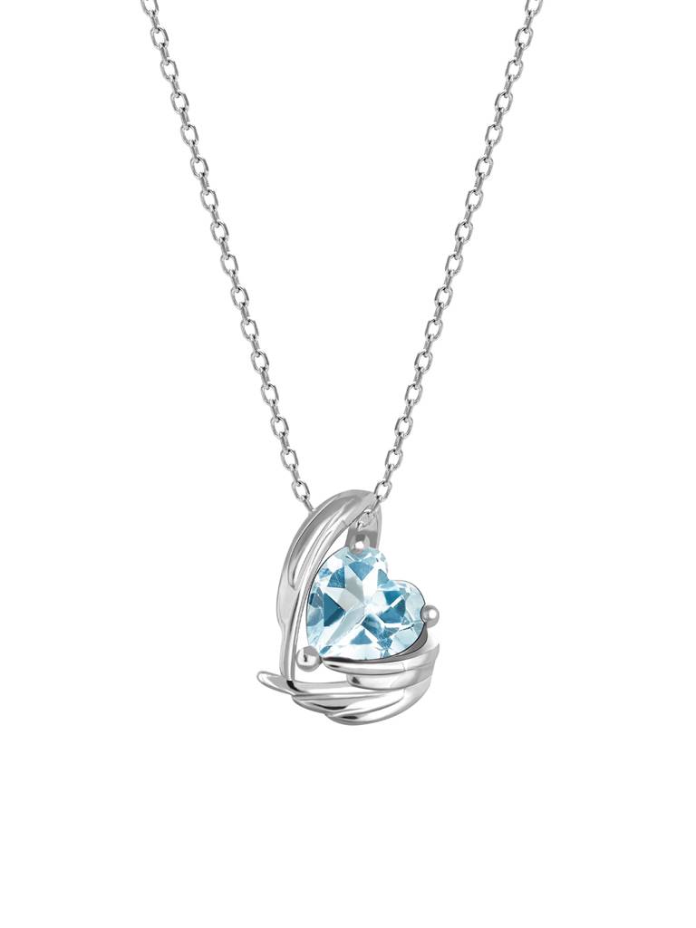 GIVA 925 Sterling Silver Blue Angel Wings of Protection Necklace