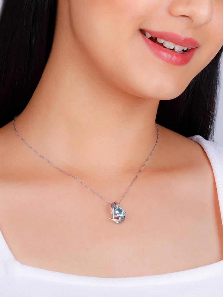 GIVA 925 Sterling Silver Blue Angel Wings of Protection Necklace