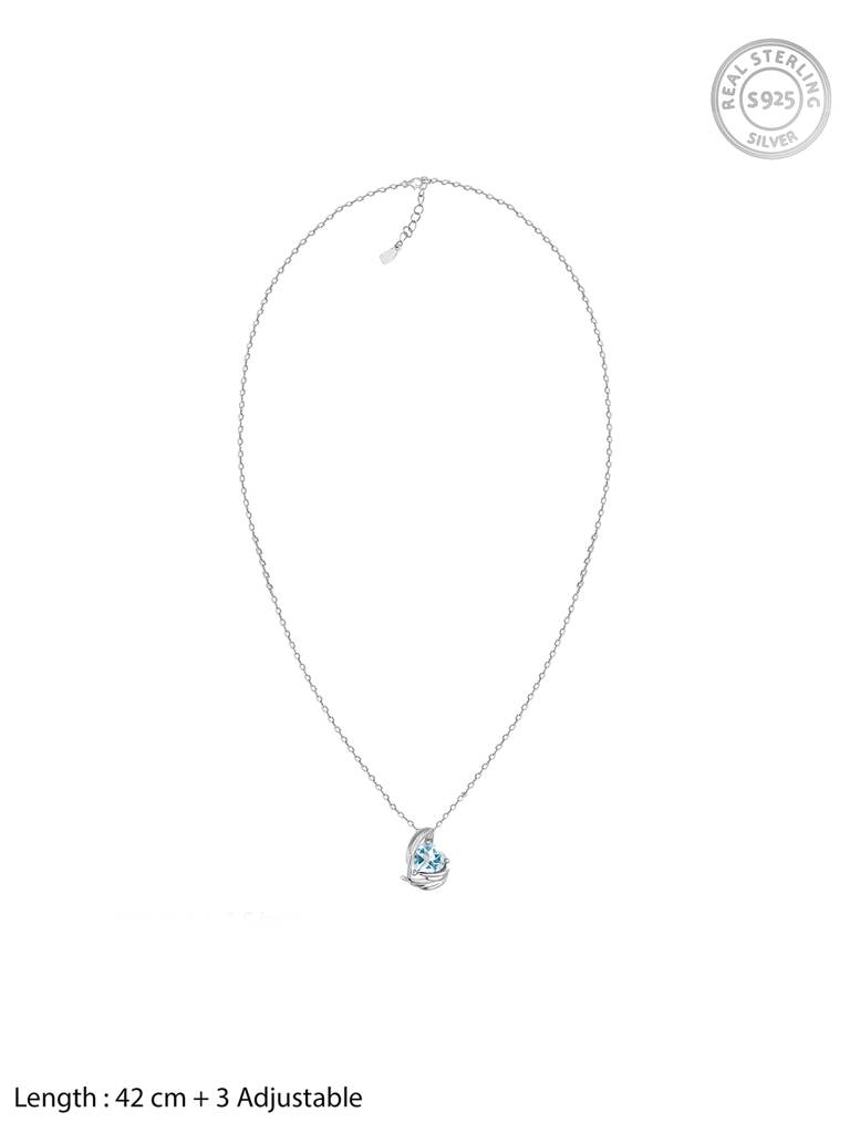 GIVA 925 Sterling Silver Blue Angel Wings of Protection Necklace