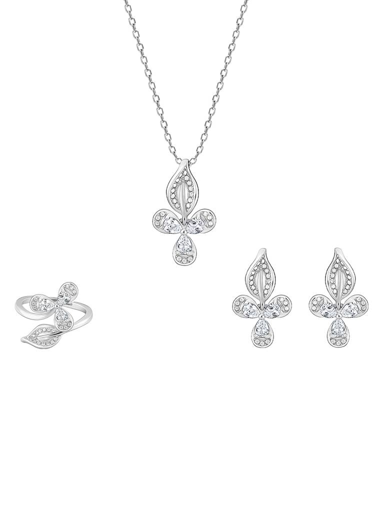 GIVA 925 Sterling Silver Iris Flower Set of Three
