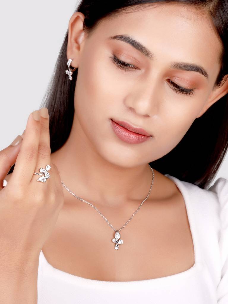 GIVA 925 Sterling Silver Iris Flower Set of Three