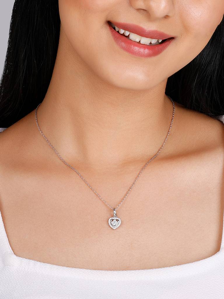GIVA 925 Sterling Silver Love Of My Life Pendant with Link Chain