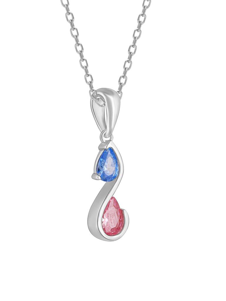 GIVA 925 Sterling Silver Blue and Pink Stone Set of Three