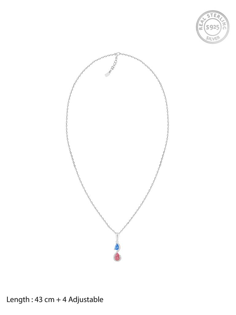 GIVA 925 Sterling Silver Blue and Pink Stone Set of Two