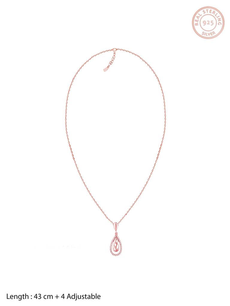 GIVA 925 Sterling Silver Rose Gold Intricate Teardrop Set of Three