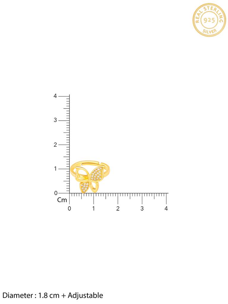 GIVA 925 Sterling Silver Golden Butterfly Bloom Set of Three