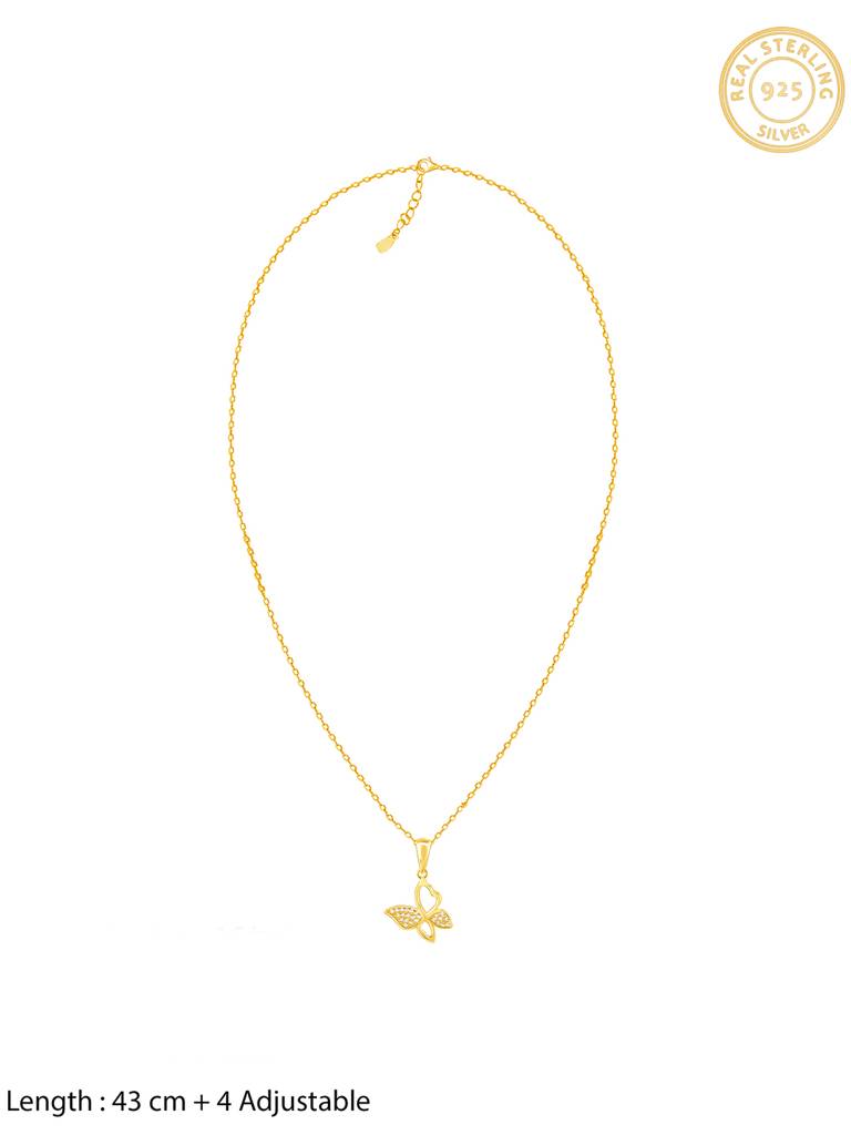 GIVA 925 Sterling Silver Golden Butterfly Bloom Set of Three