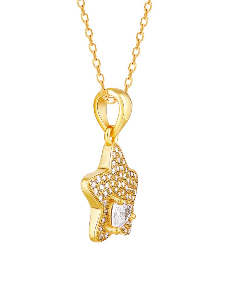GIVA 925 Sterling Silver Golden Star of Love Pendant with Link Chain