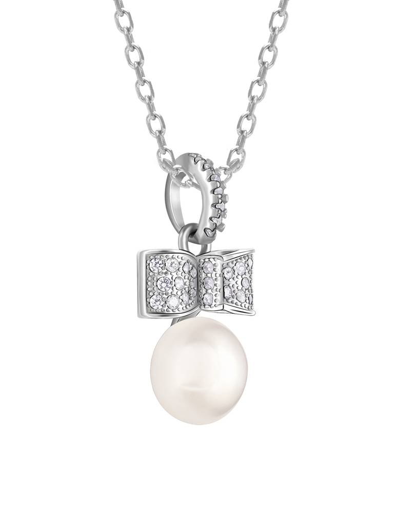 GIVA 925 Sterling Silver Dreamy Pearls Pendant with Link Chain