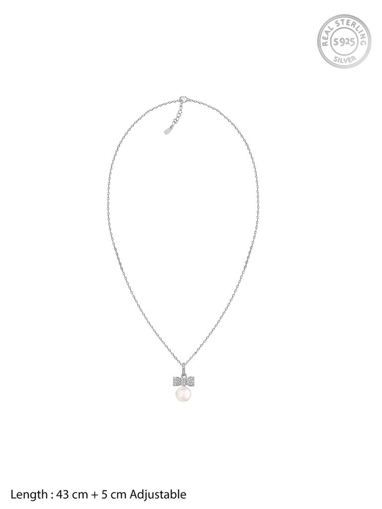 GIVA 925 Sterling Silver Dreamy Pearls Pendant with Link Chain