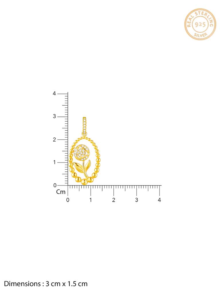 GIVA 925 Sterling Silver Golden Rosy Romance Pendant with Link Chain