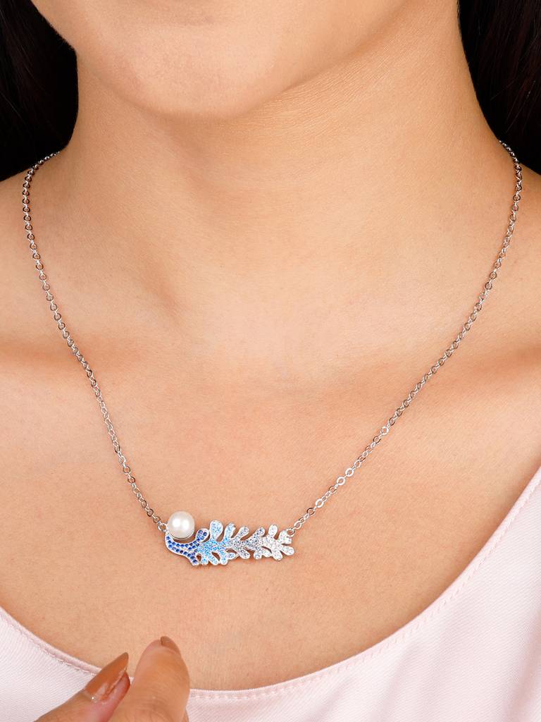 Giva 925 Sterling Silver Ombre In Blue Necklace