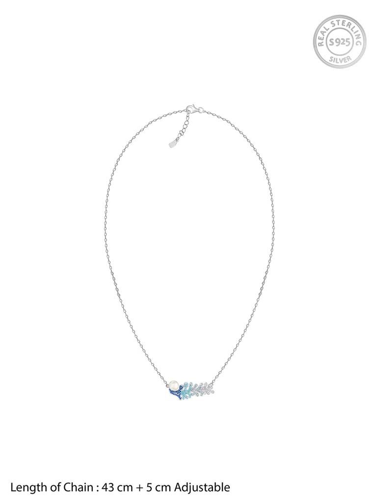 Giva 925 Sterling Silver Ombre In Blue Necklace