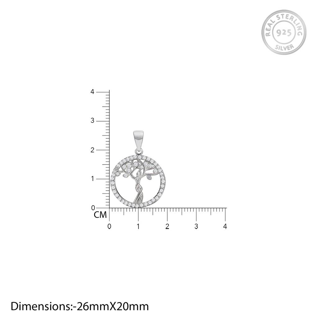 Silver Tree Of Life Pendant With Link Chain : PD0132