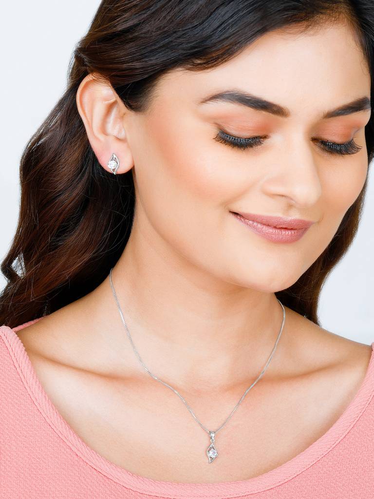 Giva 925 Sterling Silver Anushka Sharma Silver Falling Dew Set