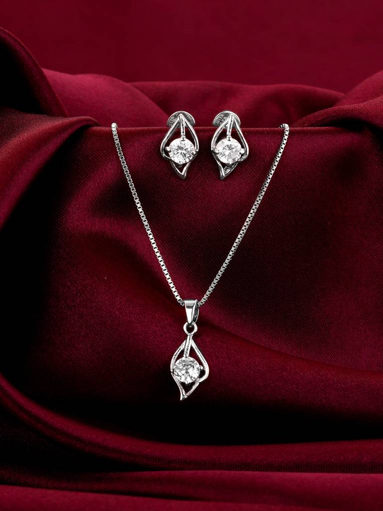 Giva 925 Sterling Silver Anushka Sharma Silver Falling Dew Set