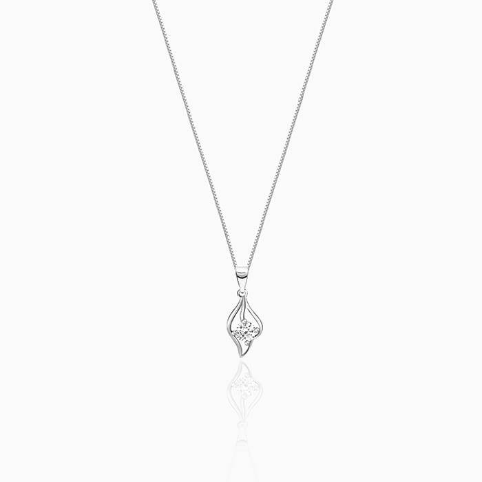 Anushka Sharma Silver Falling Dew Pendant With Box Chain : PD0133