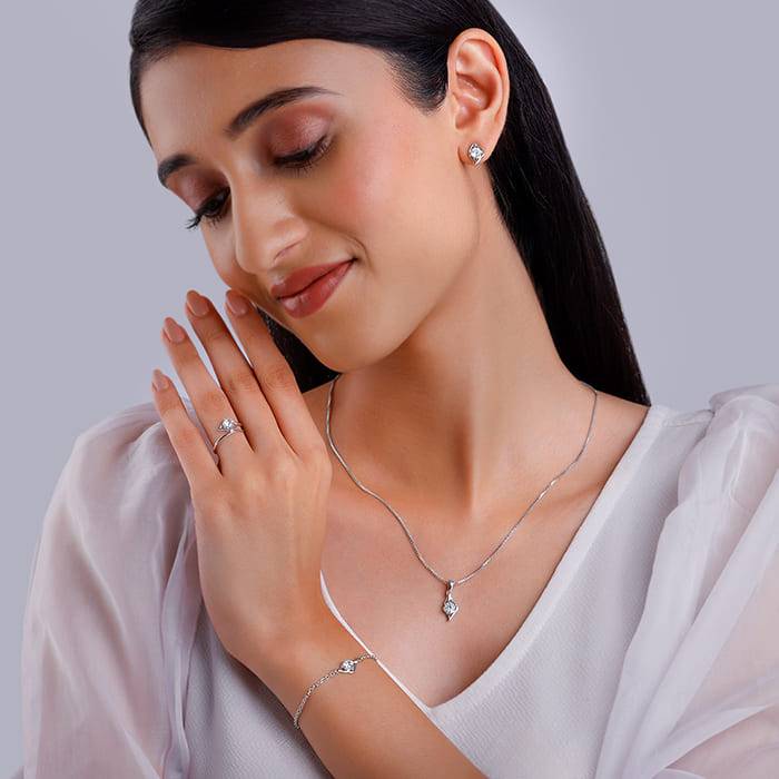 Giva 925 Silver Falling Dew Set Of Four| Gifts For Women And Girls | With Certificate Of Authenticit : PD0133ER02080R01610BR0922