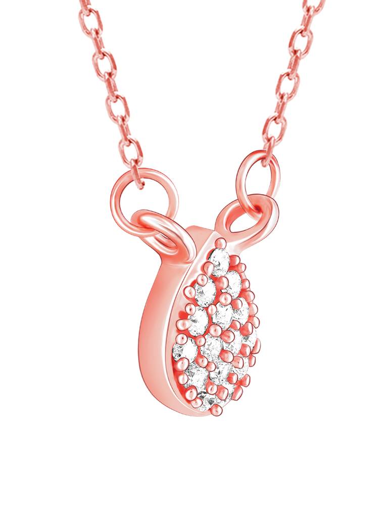 GIVA 925 Sterling Silver Rose Gold Pear-Shaped Mangalsutra