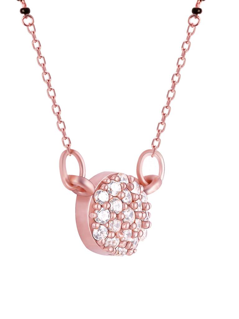 GIVA 925 Sterling Silver Rose Gold Zircon Embellished Mangalsutra