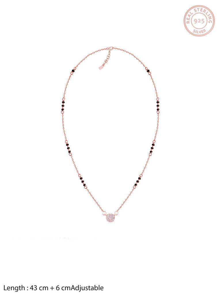 GIVA 925 Sterling Silver Rose Gold Zircon Embellished Mangalsutra