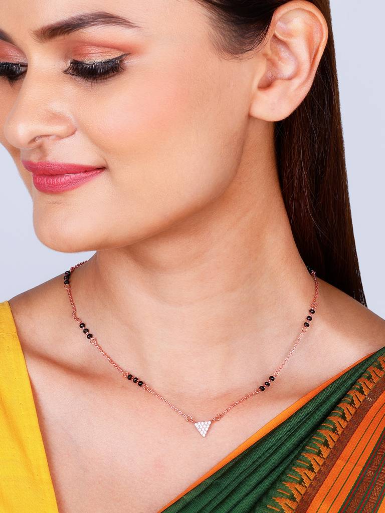 GIVA 925 Sterling Silver Rose Gold Bound In Love Mangalsutra
