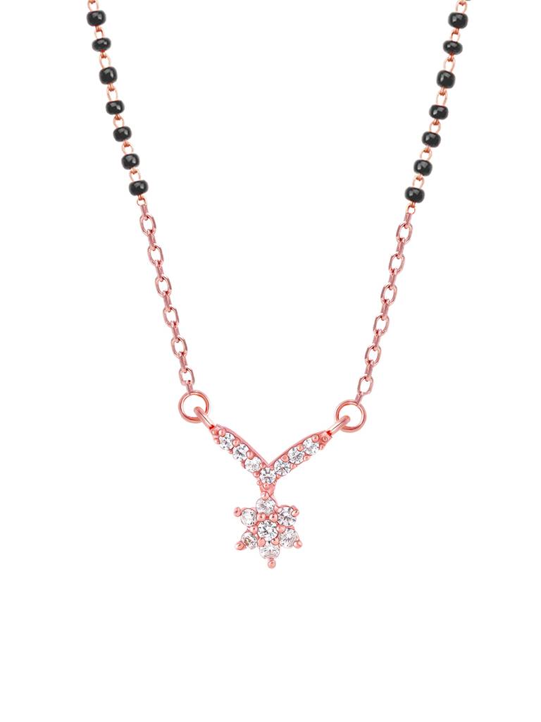 GIVA 925 Sterling Silver Rose Gold Love Bouquet Mangalsutra