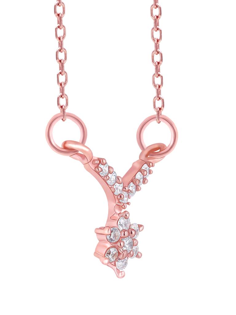 GIVA 925 Sterling Silver Rose Gold Love Bouquet Mangalsutra