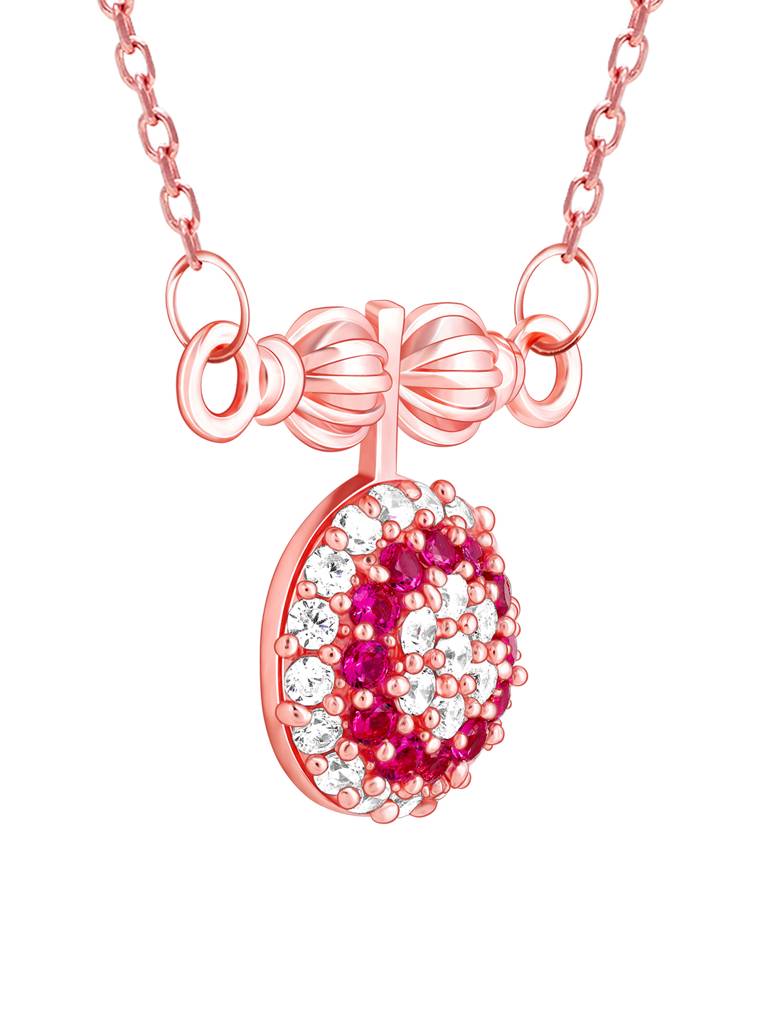 GIVA 925 Sterling Silver Rose Gold Rosy Red Traditional Mangalsutra