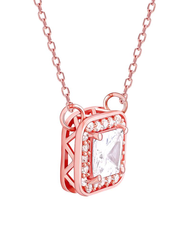 GIVA 925 Sterling Silver Rose Gold Love Square Mangalsutra