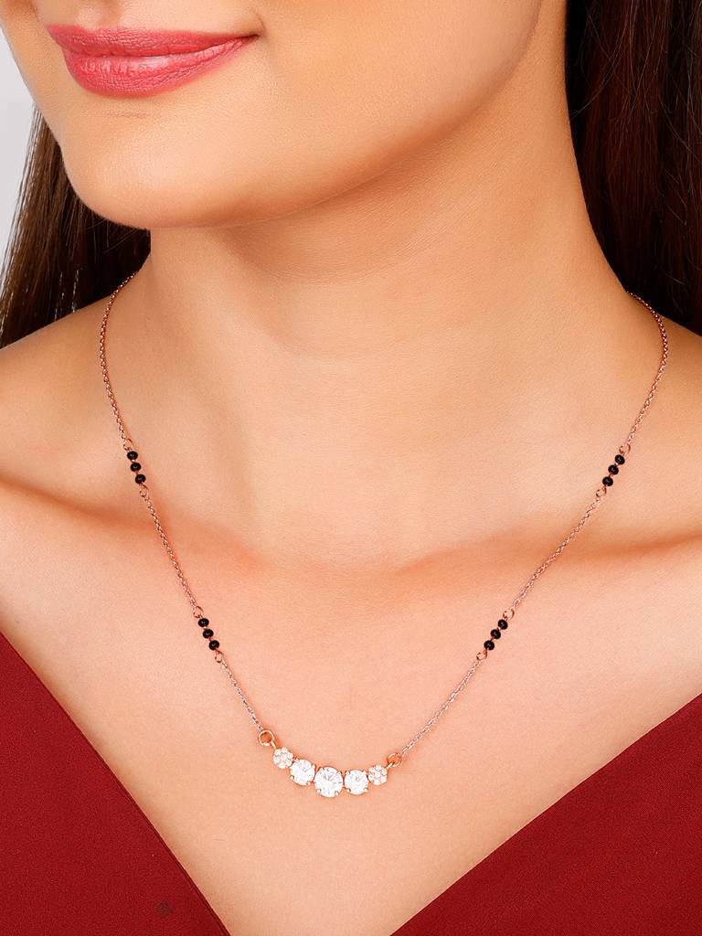 GIVA 925 Sterling Silver Rose Gold True Colours Mangalsutra